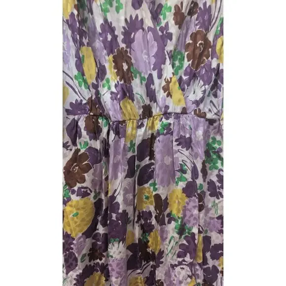 Kate Spade floral lawn dress size 10 purple yellow and brown - Picture 3 of 5